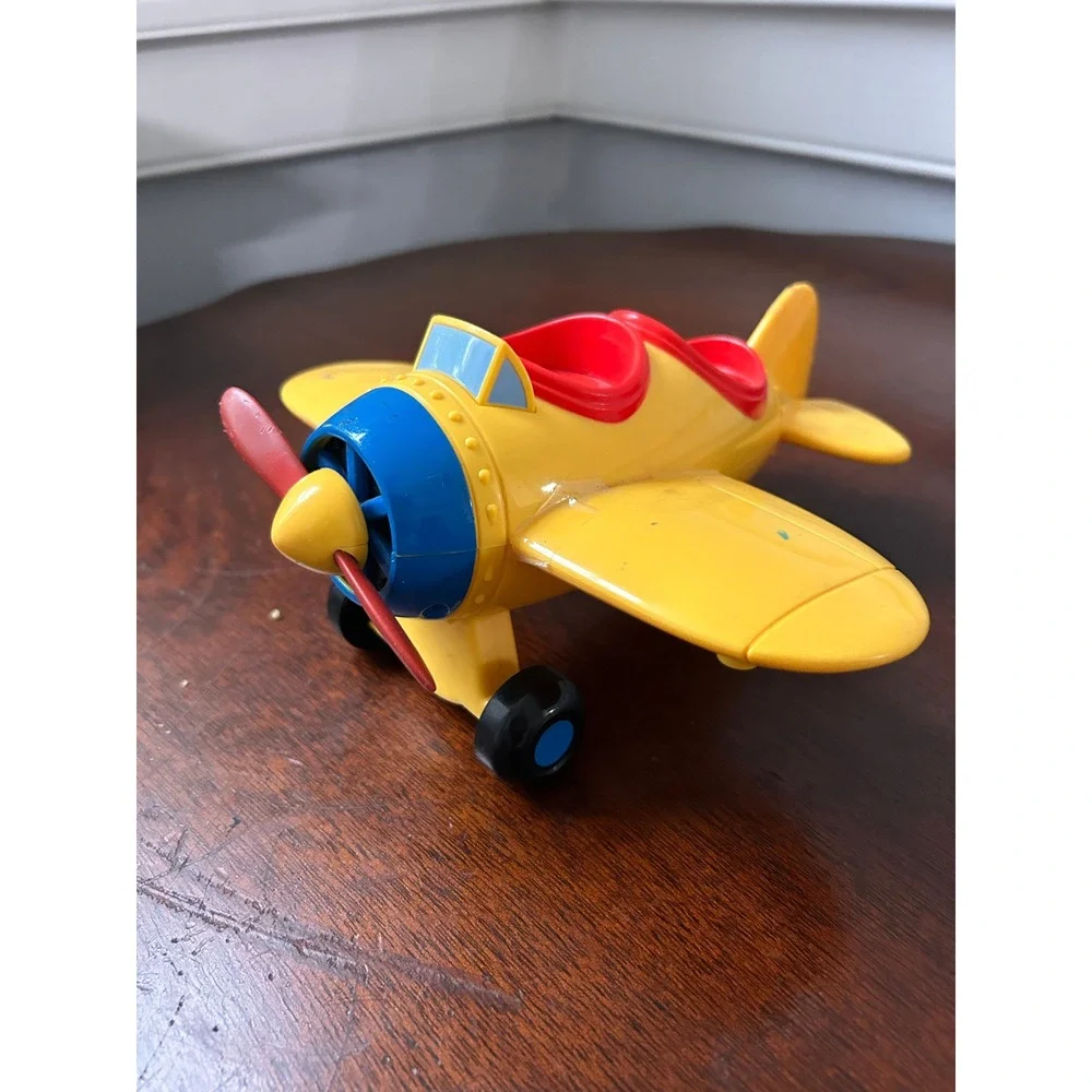 Fisher Price Little People Yellow Biplane Airplane Toy 2005 Mattel J0132